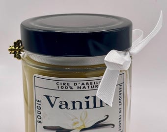 Handcrafted scented candle made from natural beeswax. 225 ml - 165 grams. Fragrance: ROSE, MONOI, VANILLA...