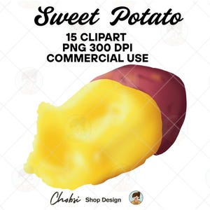 Imágenes prediseñadas de batata, 15 imágenes prediseñadas de acuarela, ilustraciones botánicas, imágenes prediseñadas de alimentos, imágenes PNG de verduras, descarga digital, álbum de recortes, uso comercial