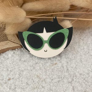 Broche Super Nanas Rebelle Fait Main – Accessoire Papeterie Cartoon Personnalisé – Broche en Papier Cartonné
