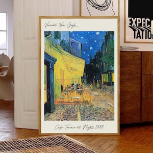 Vincent Van Gogh Café Terrace At Night 1888 Poster, Vintage Wall Art, Art Print, Vintage Print,Museum Poster, Premium poster, Matte Material