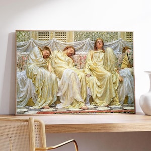 Albert Joseph Moore Dreamers Poster, Romantic Art, Sleeping Women, Elegant Wall Art, Museum Poster, Premium poster, Matte Material