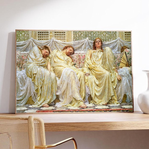 Albert Joseph Moore Dreamers Poster, Romantic Art, Sleeping Women