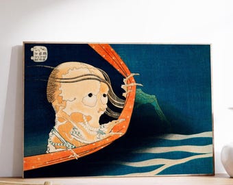 日本美術、日本の壁画、骸骨の版画、浮世絵、国芳、ハロウィンアート