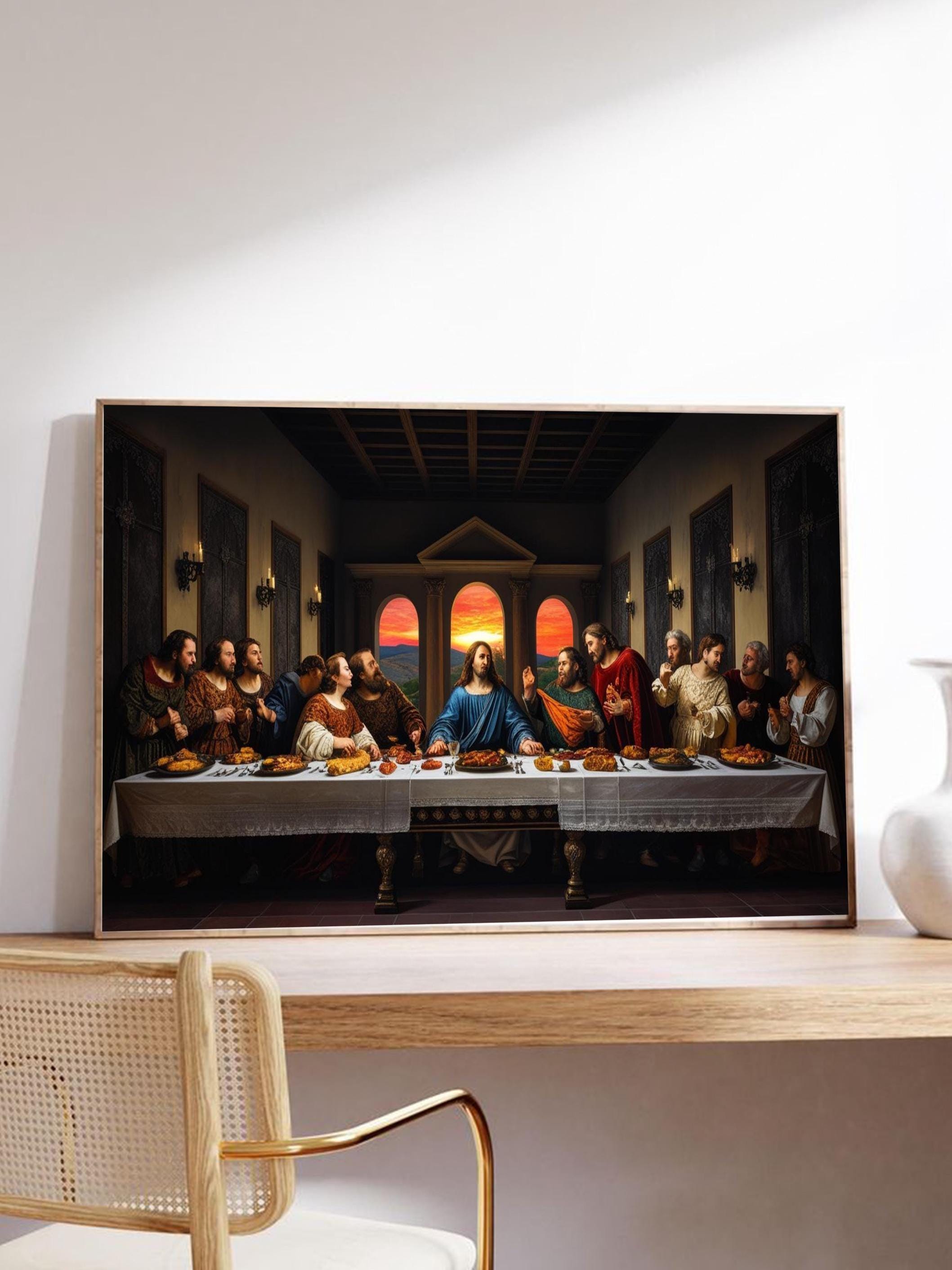 Leonardo Da Vinci the Last Supper Print, Religious Art Print, Biblical ...