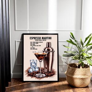 Espresso Martini Poster, Vintage Print, Coffee Print, Cocktail Print, Beverage Print, Drink Print, Alcohol Print, Espresso Print