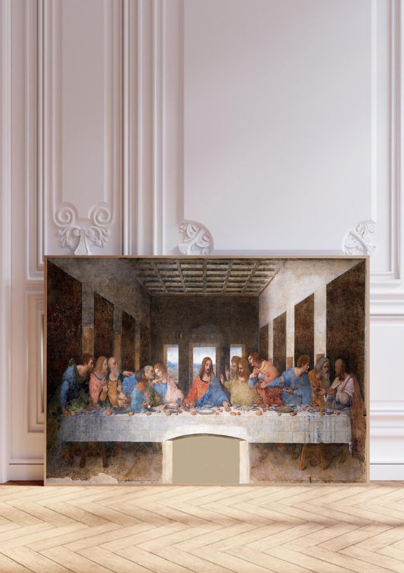 Leonardo Da Vinci the Last Supper Print, Religious Art Print, Vintage ...