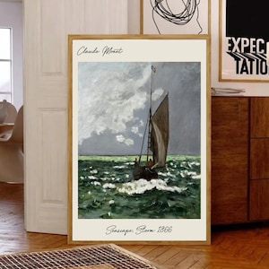 Claude Monet  Seascape Storm 1866 Poster, Serene Art Print for Home Decor, Vintage Poster, Museum Poster, Premium poster, Matte Material