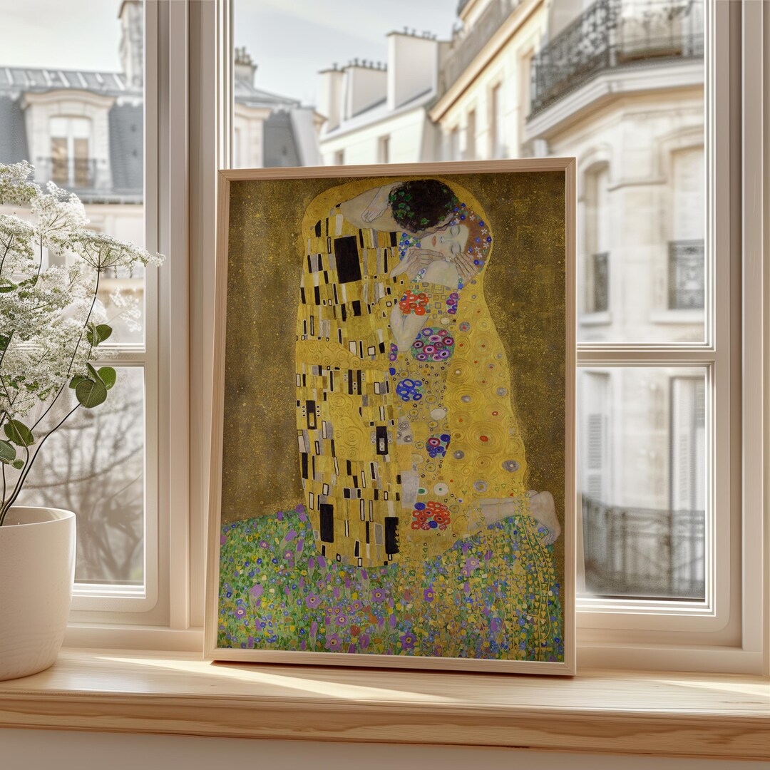 グスタフ・クリムト「接吻」ポスター、ロマンチックなウォールアート
