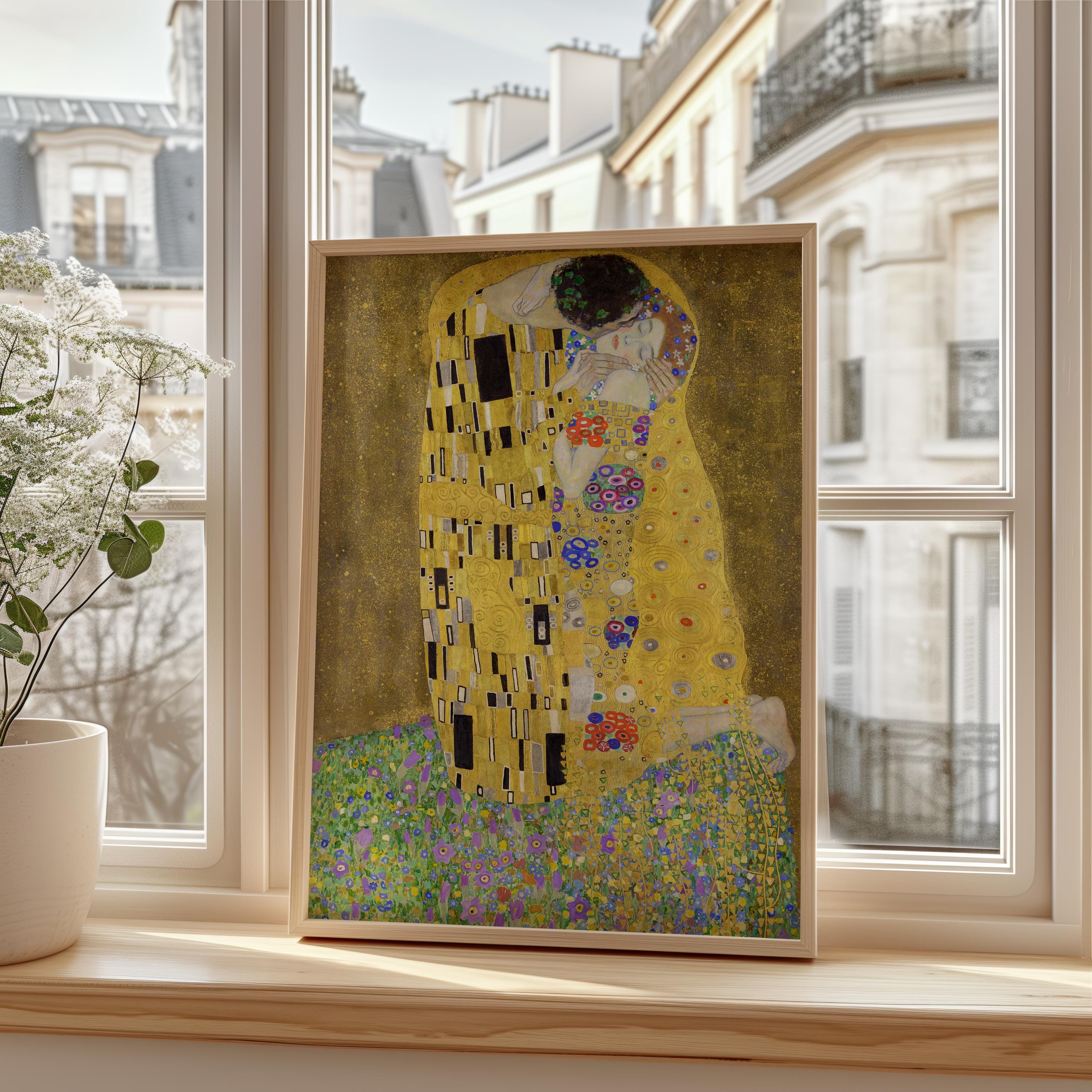 グスタフ・クリムト「接吻」ポスター、ロマンチックなウォールアート