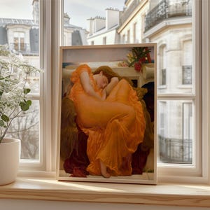 knee length dresses for ladies Woman in Orange Dress with Flowers Paint by Numbers  Tucocoo