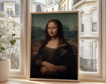 Póster de la Mona Lisa de Leonardo Da Vinci, impresión de retrato renacentista, decoración de pared de arte clásico, regalo de pintura vintage para amantes del arte, decoración del hogar
