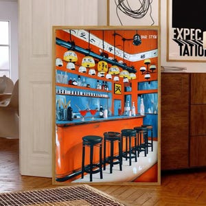Retro Japanisches Cocktailbar Poster, Vintage Druck, Cocktail Druck, Bar Dekor Druck, Asiatisch Kunstdruck, Japan Stil Druck, Limitierte Auflage