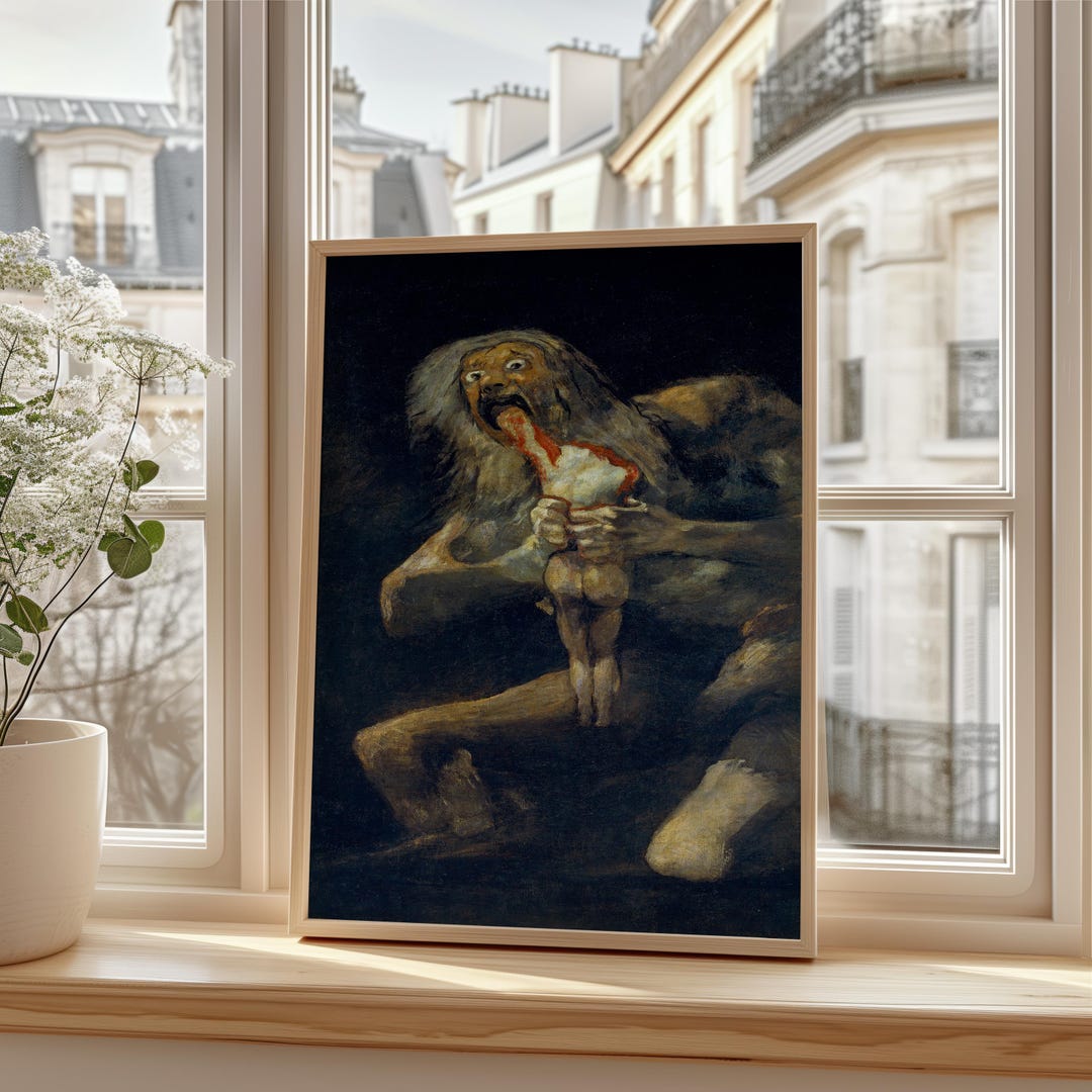 Francisco Goya Saturn Devouring His Son Poster, Dark Mythological Wall ...