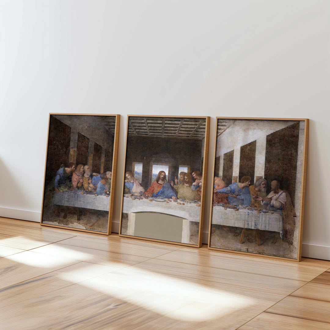 Leonardo Da Vinci Last Supper Poster Set, Religious Wall Art, Jesus ...