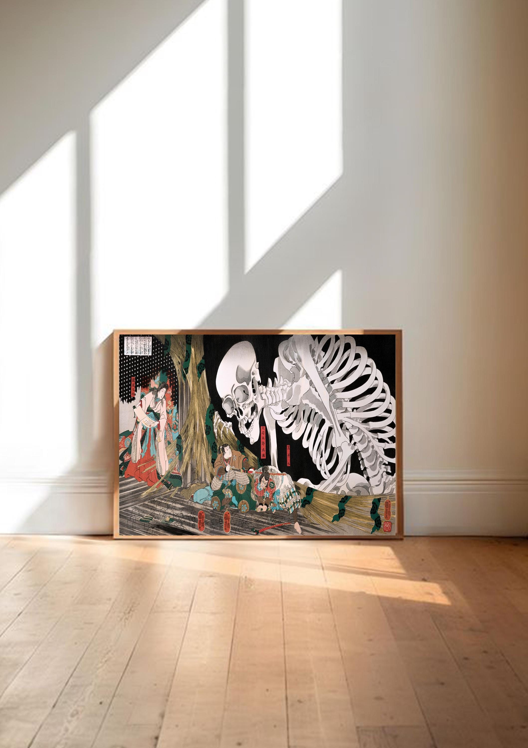 Utagawa Kuniyoshi Mitsukuni Defyin Skeleton Specter Poster