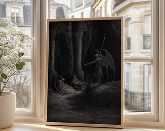 1800s Gustave Dore Paradise Lost Woodcut 