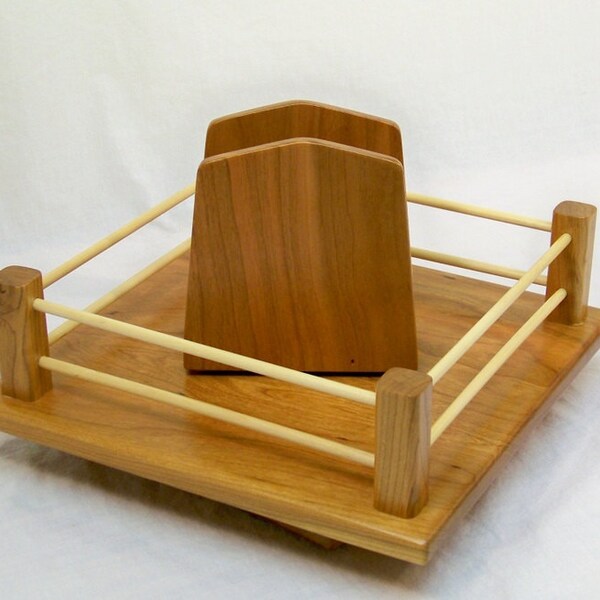 Lazy Susan, Cherry Wood, Square shaped, 11 inches