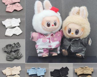 Doll Clothes, Labubu five Piece Set, Labubu clothes, Labubu T-shirt, Labubu glasses, Labubu hats, Labubu accessories, 6.8 in labubu clothes