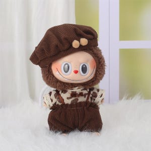 Labubu Handmade Doll Clothes, Adorable Labubu Leopard Pattern Dress, Clothes,Hat,Shoes,Set Hat Clothes,Doll Accessories 6.8 inches Dolls.
