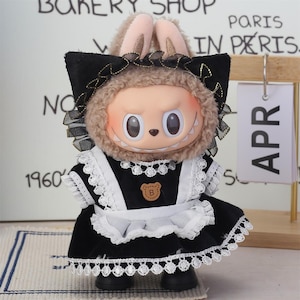 Labubu Handmade Doll Clothes,Adorable Labubu Dress,Clothes,Hat,Shoes,Set Hat Clothes,Doll accessories 6.8 in dolls