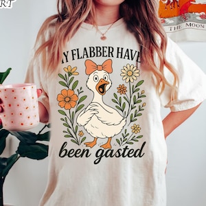 Funny Duck Shirt, My Flabber Been Gasted Tee, Southern Humor T-Shirt, Cartoon Goose Graphic Tee