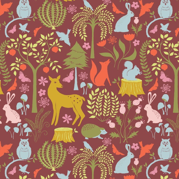 1/2 Yard Organic KNIT Fabric - Monaluna Meadow - Evening Knit LAST ONE