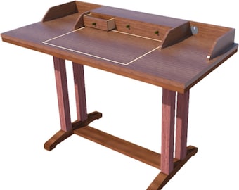 Midcentury Modern desk-complete plans-digital download