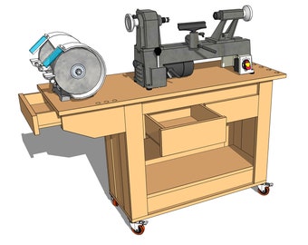 Mini-lathe work center - digital plans download, complete plans