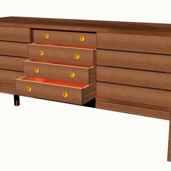 Midcentury Modern Credenza-digital plans download, complete plans