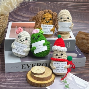 customed Handmade Crocheted Potato Plush, Positive Desk Decor
