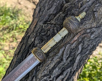 Handmade Gladiator Roman Sword, Totally Hand Engraved Sword Expensive Sword, Anniversary Gift For Husband collector gift sword Gifts For Men