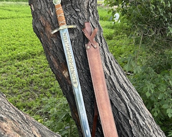 Handgefertigtes Schwert von Merlin Excalibur, Knights Templar; Wikingerschwert aus dem Mittelalter, tolles Geschenk für Vater, Freund, Kindergeschenk