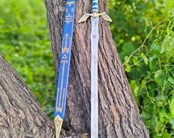 Custom Handmade Legend of Zelda Inspiriert Link's Sword, Handgefertigte Master Sword Replica, Fantasy Display oder Cosplay Geschenk Jahrestag für Ihn