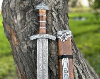 Custom Hand Made Damascus Steel Viking Sword Medieval Fantasy Sword For Wall Decoration, Replica Decorative Unique Sword For Wall Hanging..