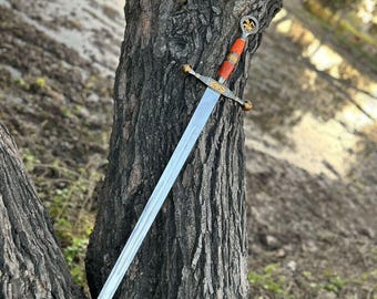 Handmade Carbon Steel Knights Templar Sword | Medieval Replica Sword Collectible Viking Sword Christmas Gift For Husband Gift For Dad & Son