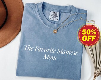 Comfort Colors® シャム猫ママ Tシャツ 母の誕生日プレゼント シャム猫ママ クリスマスプレゼント Tシャツ シャム猫ママ 母の日シャツ