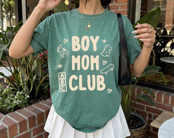 Comfort Color®BOY mom club shirt  Toddlers Boy Mama Tee Christmas Gift first Mother's day T-Shirt gift New boy mom Pregnancy Birthday gift