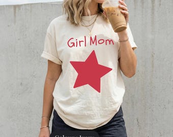 Comfort Colour Girl Mom T-Shirt Trendy Girls mama Tee Mom of Girls Mother day Gift Christmas Expecting Girl mom Newly pregnant girl Mama