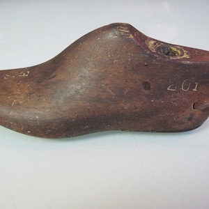 Antique Childs wooden shoe form mold