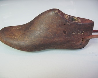 Antique Childs wooden shoe form mold