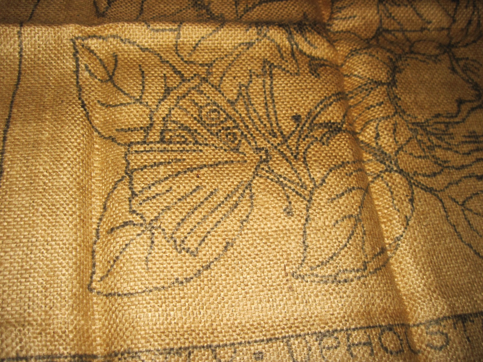 Vintage Heirloom Rugs Rug hooking pattern on burlap Butterfly Etsy