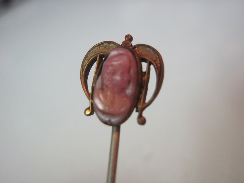antique vintage stick pin with little cameo