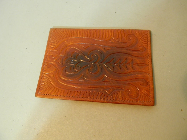 Vintage Tooled Leather Passport Document Wallet Etsy