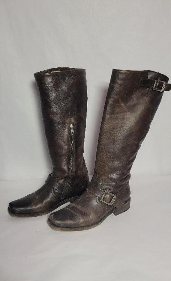 Pair of gently used distressed woman's leather Fry