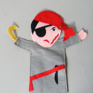 Vintage felt hand puppet pirate