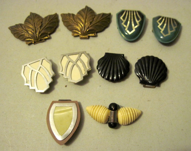 Lot of Vintage art deco Shoe Clips