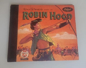 Vintage Capital Records Walt Disneys Robin hood record set with book