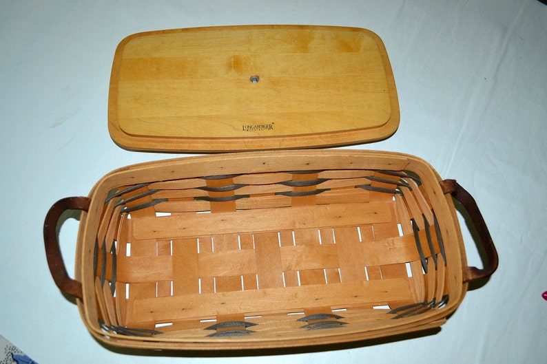 Vintage Longaberger Bread Basket with LId signed Etsy