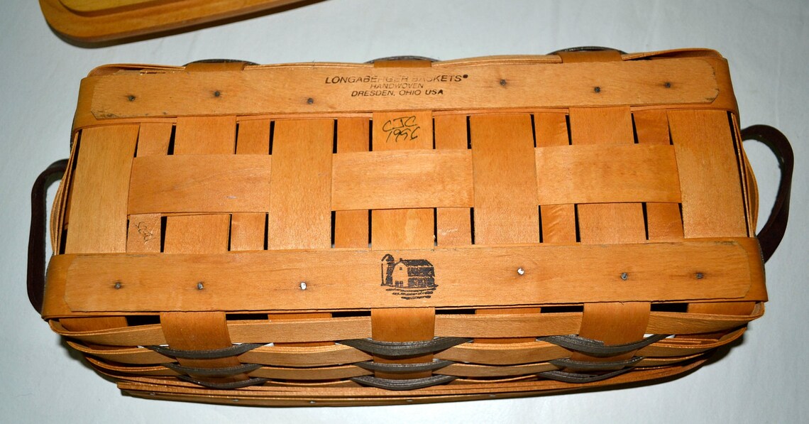 Vintage Longaberger Bread Basket with LId signed Etsy