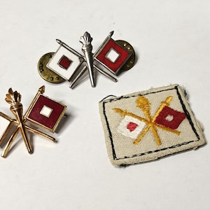 Vintage Swank Korean War US Army 101st Signal Battalion DI  Vintage Gemsco NY US Army Signal Corps Cufflinks WWII Korean War Era main image 2